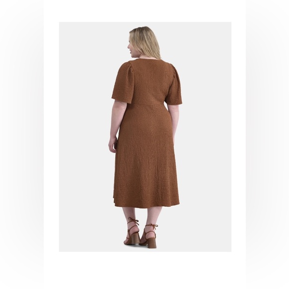Women’s Terra & Sky Brown Midi Dress - Picture 3 of 4